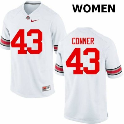 Women's Ohio State Buckeyes #43 Nick Conner White Nike NCAA College Football Jersey Ventilation ZDJ7344OQ